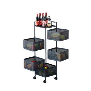 Five Layers Rotatable Trolley Storage Rack